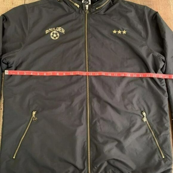 PELE Soccer Embroidered Zippered Windbreaker Warmup Jacket With Hood XL - Picture 2 of 10